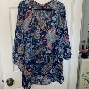 Avenue navy paisley print blouse